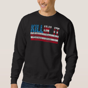 Killin'it USA flagga Slogan Manar Women Top Killin Lång Ärmad Tröja