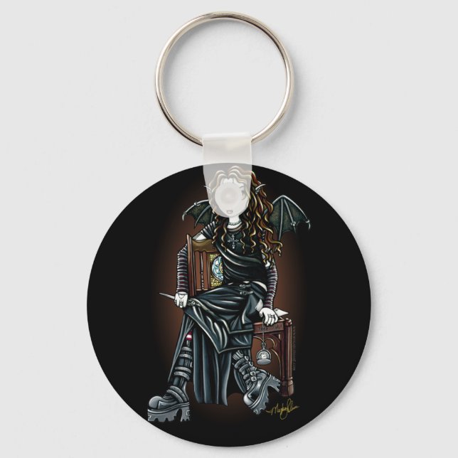 "Killtime" Gothic School Girl Fairy Keychain Nyckelring (Framsida)