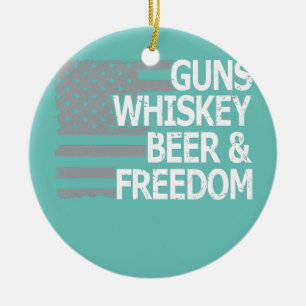 KillWhiskey Beer and Freedom Coola USA American Julgransprydnad Keramik