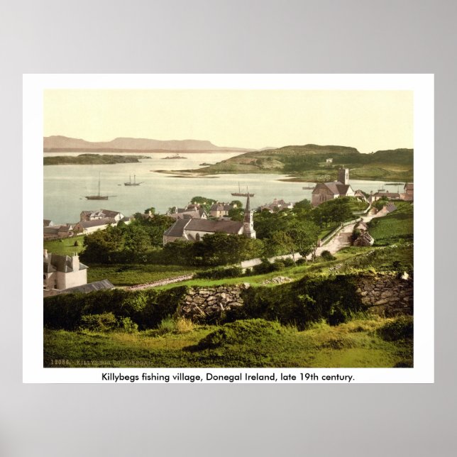Killybegs Village, Vintagen Donegal Ireland Poster (Framsidan)