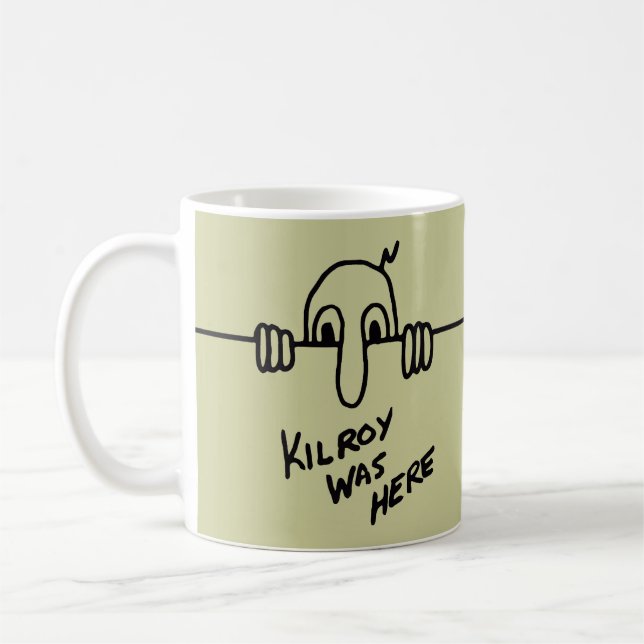 Kilroy var här kaffemugg (Vänster)