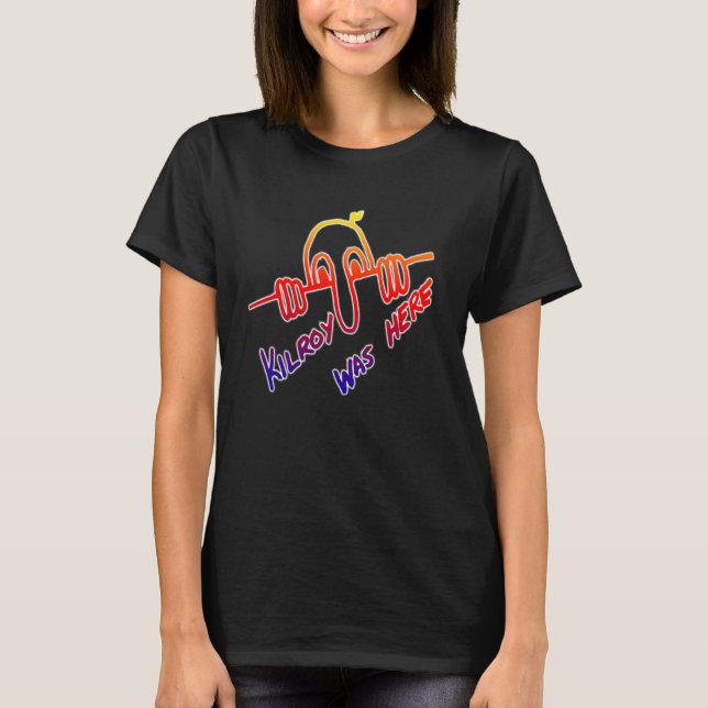 Kilroy var här Rainbow Färg WWII T Shirt (Framsida)