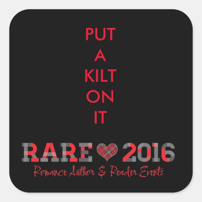 kilt dekal fyrkantigt klistermärke (Framsida)