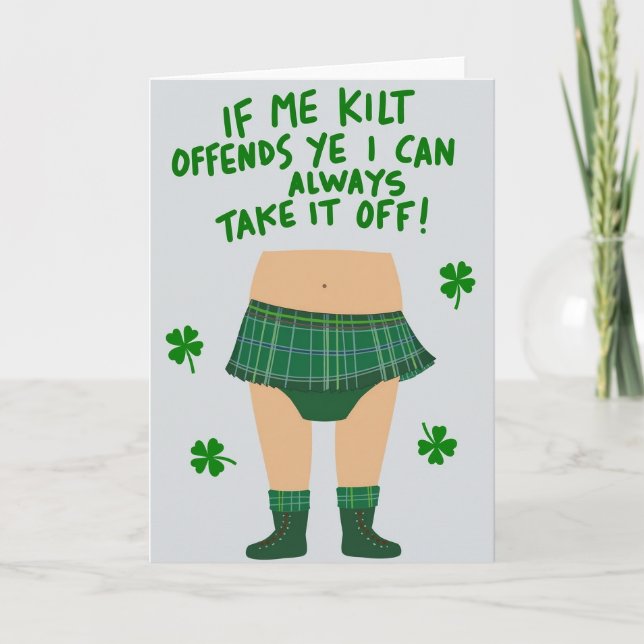 Kilt Humor Rolig Tidkort Kort (Framsida)