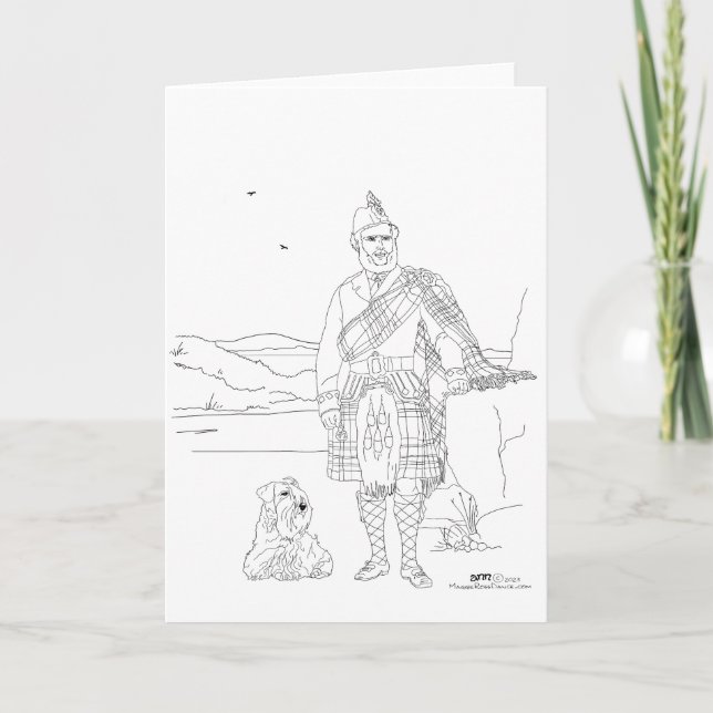 Kilted Highlander Scotland Card Kort (Framsida)