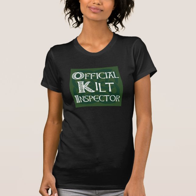 Kiltinspektör  - Celticgrönt på svart T-shirt (Framsida)