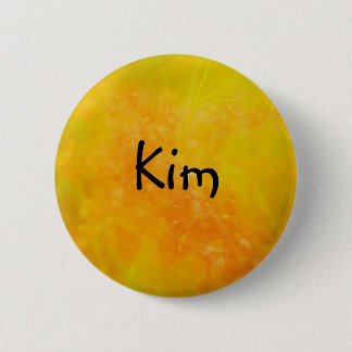 Kim Anpassningsbar Söt Orange NAMN BADGE / Button Knapp