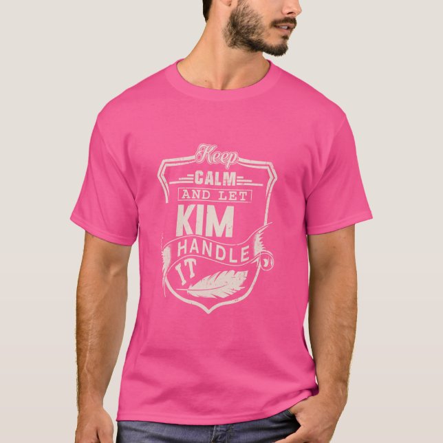 Kim Efternamn Shirt Kim Namn Birthday T Shirt (Framsida)