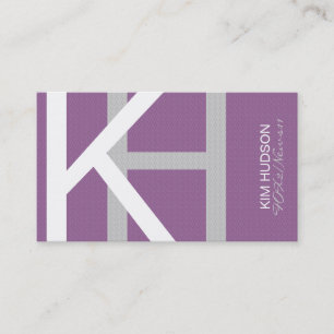 Kim H Trendig Texturerad Monogram Visitkort