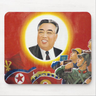 Kim Il-sung röd mousepad Musmatta