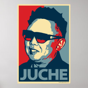 Kim Jong-il - Juche: OHP-affisch Poster