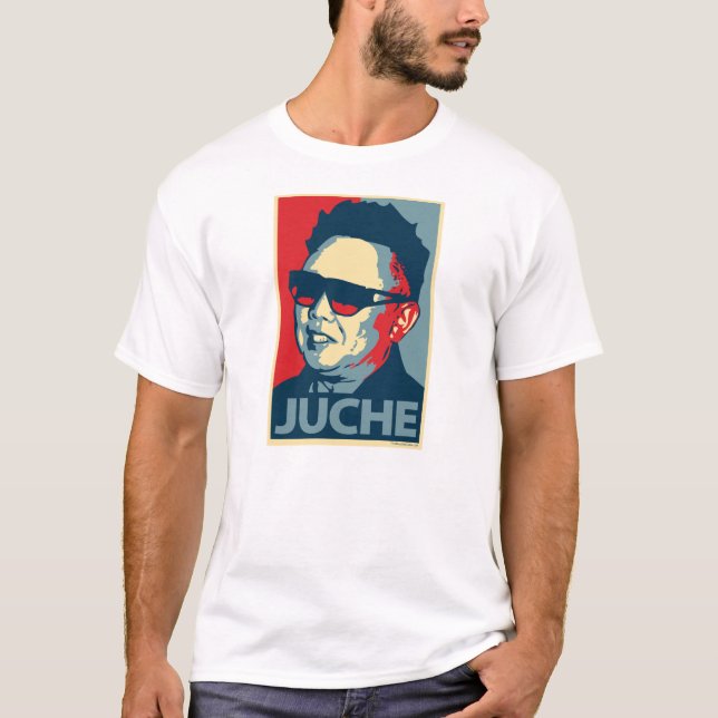 Kim Jong-il - Juche: OHP-T-tröja Tee (Framsida)