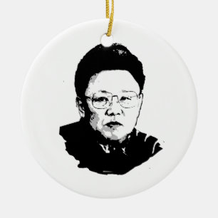 Kim Jong-il Julgransprydnad Keramik
