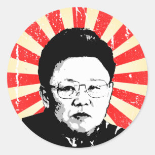 Kim Jong Il Runt Klistermärke