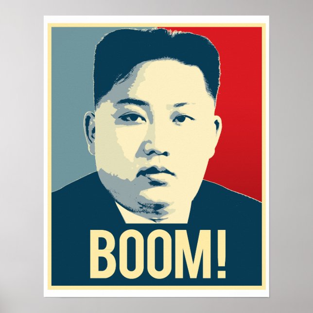 Kim Jong Un - Boom - Propaganda Poster - (Framsidan)