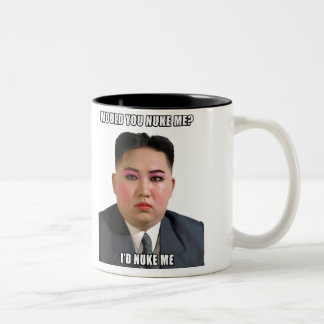 Kim Jong Un Nuke mig den Meme muggen Två-Tonad Mugg