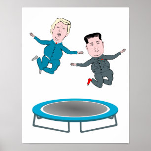 Kim Jong Un och president Trump Poster