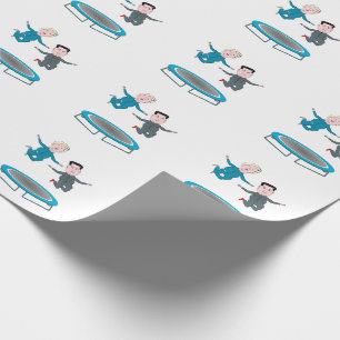 Kim Jong Un och president Trump Trampolone Presentpapper