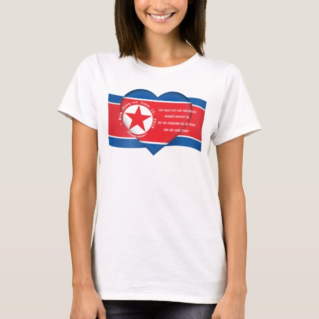 Kim Jong un Quote under toppmötet med Trump den 12 T Shirt (Framsida)