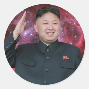 KIM JONG Un SpACEFORCE Runt Klistermärke