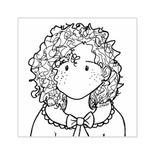 ©️ Kim Niles CURLY GIRL Rubber Frimärke Stämpel