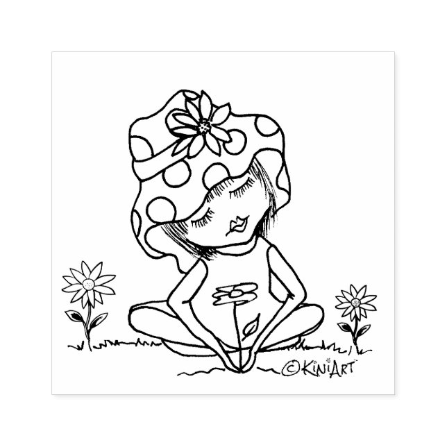 ©️ Kim Niles GARDEN GIRL Rubber Frimärke Stämpel (Tryck)