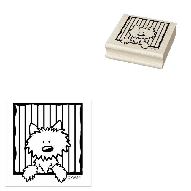 ©️ Kim Niles KiniArt Westie Rubber Frimärke Stämpel (Stämplad)