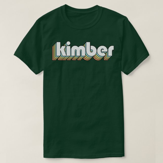 Kimber Retro Regbow Typography Faded Stil T Shirt (Design framsida)