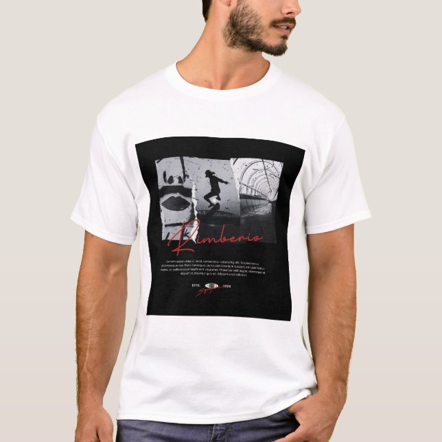 Kimberio Skater Photo Collage Streetwear T-Shirt (Framsida)