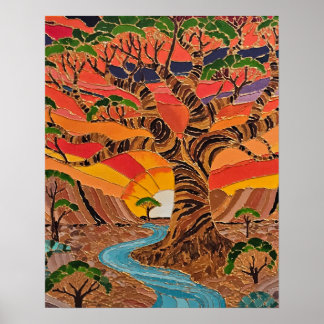 Kimberley Boab Solnedgång – Australienskt Landskap Poster
