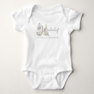 Kimberley namn betyder K doodle-hjärtan T-shirt