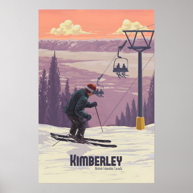Kimberley Skidort Kanada Reseskylat Poster (Framsidan)