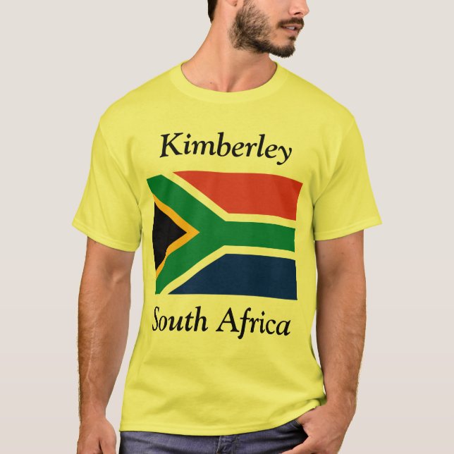 Kimberley Sydafrika med söder - afrikansk flagga T-shirt (Framsida)