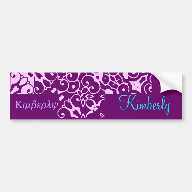 Kimberly Designer Namn Bumper Sticker Bildekal (Framsidan)