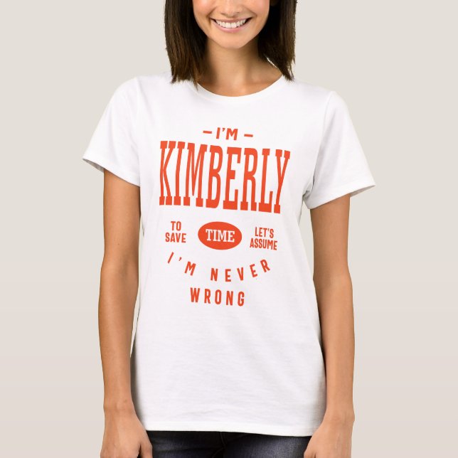 Kimberly Personlig Namn Birthday Gift T Shirt (Framsida)