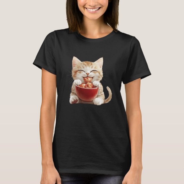 Kimchi Cat Shirt, Food Cat Shirt T (Framsida)