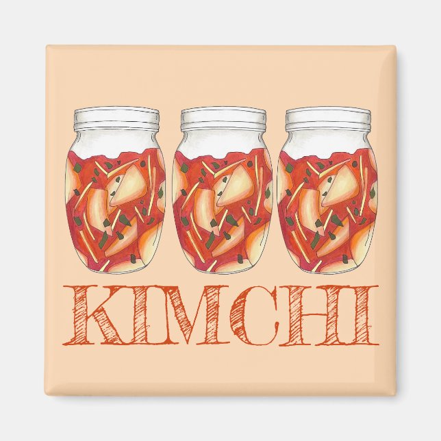 Kimchi Fermented Cabbage Korean Food Cuisine Magnet (Framsidan)