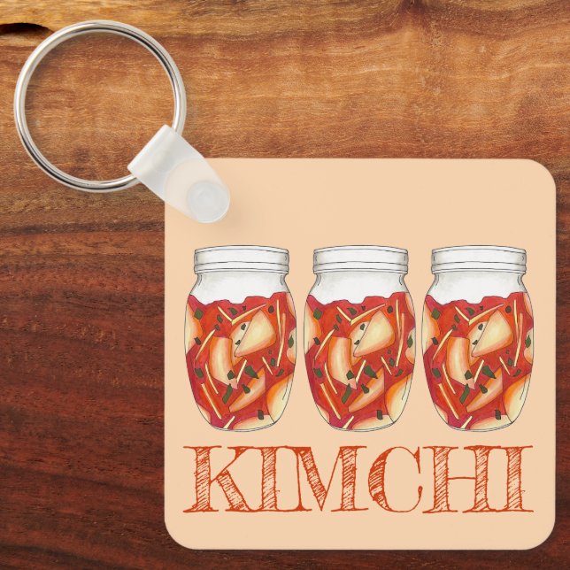 Kimchi Fermented Cabbage Korean Food Cuisine Nyckelring (Framsida)