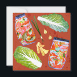 Kimchi Ingredienser Kryddstark Jäsning Akvarell Julkort<br><div class="desc">Kolla in denna supercoola färska och roliga jäsningskonst. Kimchi-ingredienser flyger runt på detta söta kort. Lägg till din egen anpassade text på baksidan Handmålad i akvarell av mig åt dig! Och se till att kolla min butik för fler produkter och designs! Och kontakta mig gärna om du vill ha något...</div>