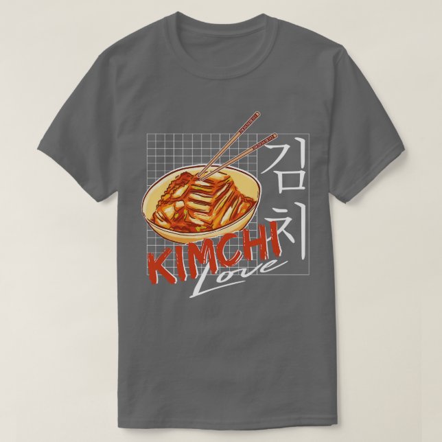 Kimchi kärlek koreansk mat Hangul T Shirt (Design framsida)