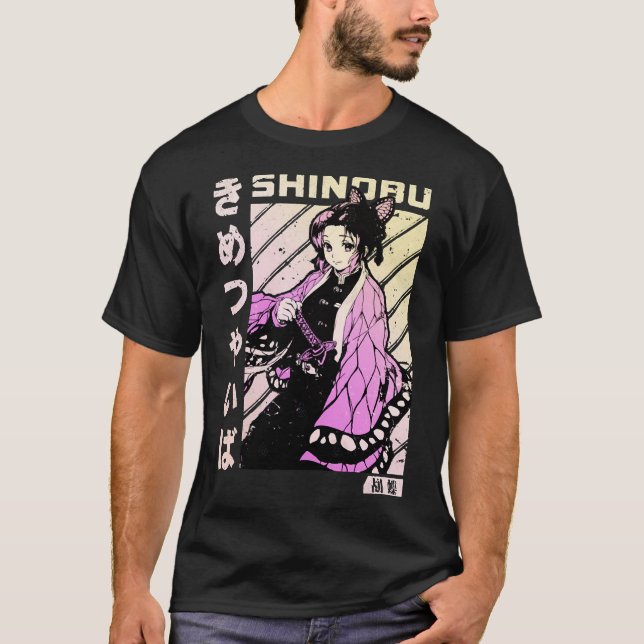 Kimetsu no Yaiba, Shinobu kocho v1 T-Shirt (Framsida)