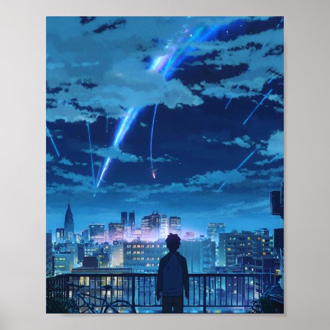Kimi no na var ditt namn Taki Stars Balcony Poster (Framsidan)