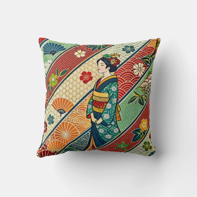 Kimono art japonais kudde (Baksida)