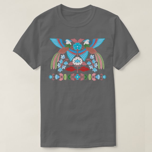 Kimono Birds cobalt T Shirt (Design framsida)