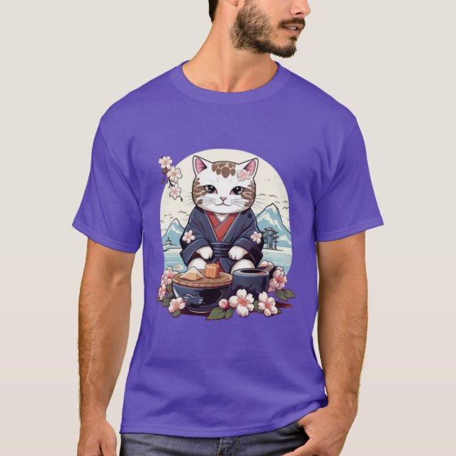 Kimono Cat 2 T Shirt (Framsida)