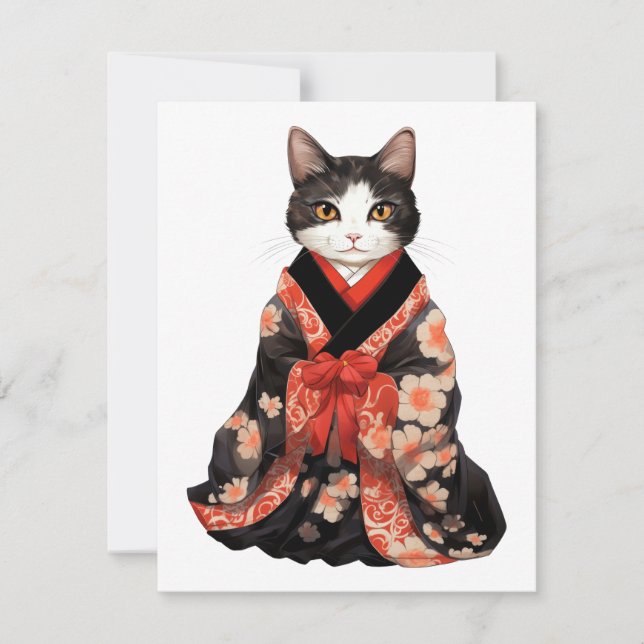 Kimono Cat Anteckningskort (Framsida)
