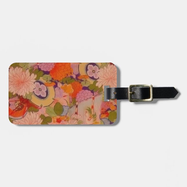 Kimono Flower Pink Floral Pattern Bagagebricka (Horisontell Framsida)