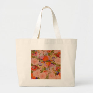 Kimono Flower Rosa Blommönster Jumbo Tygkasse