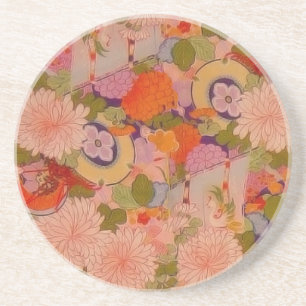 Kimono Flower Rosa Blommönster Underlägg