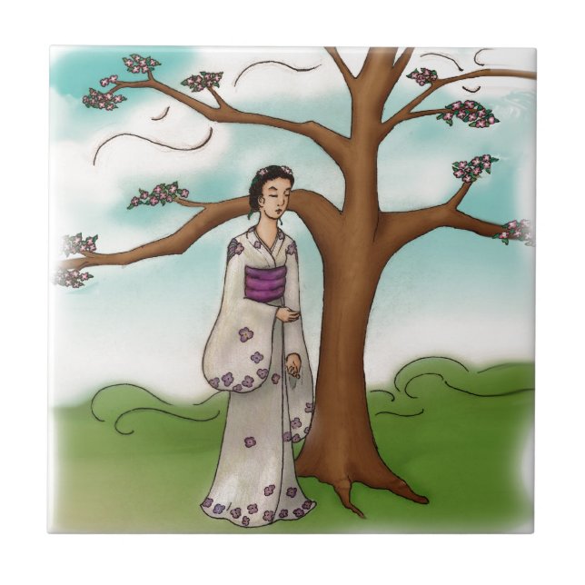 Kimono Girl Kakelplatta (Framsidan)